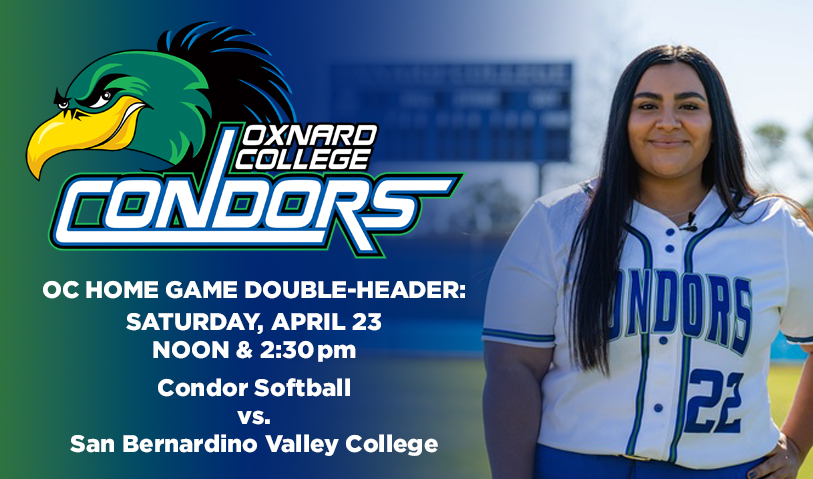 Condor Softball to host San Bernardino Valley College for a double-header on April 23 at Noon and 2:30pm.