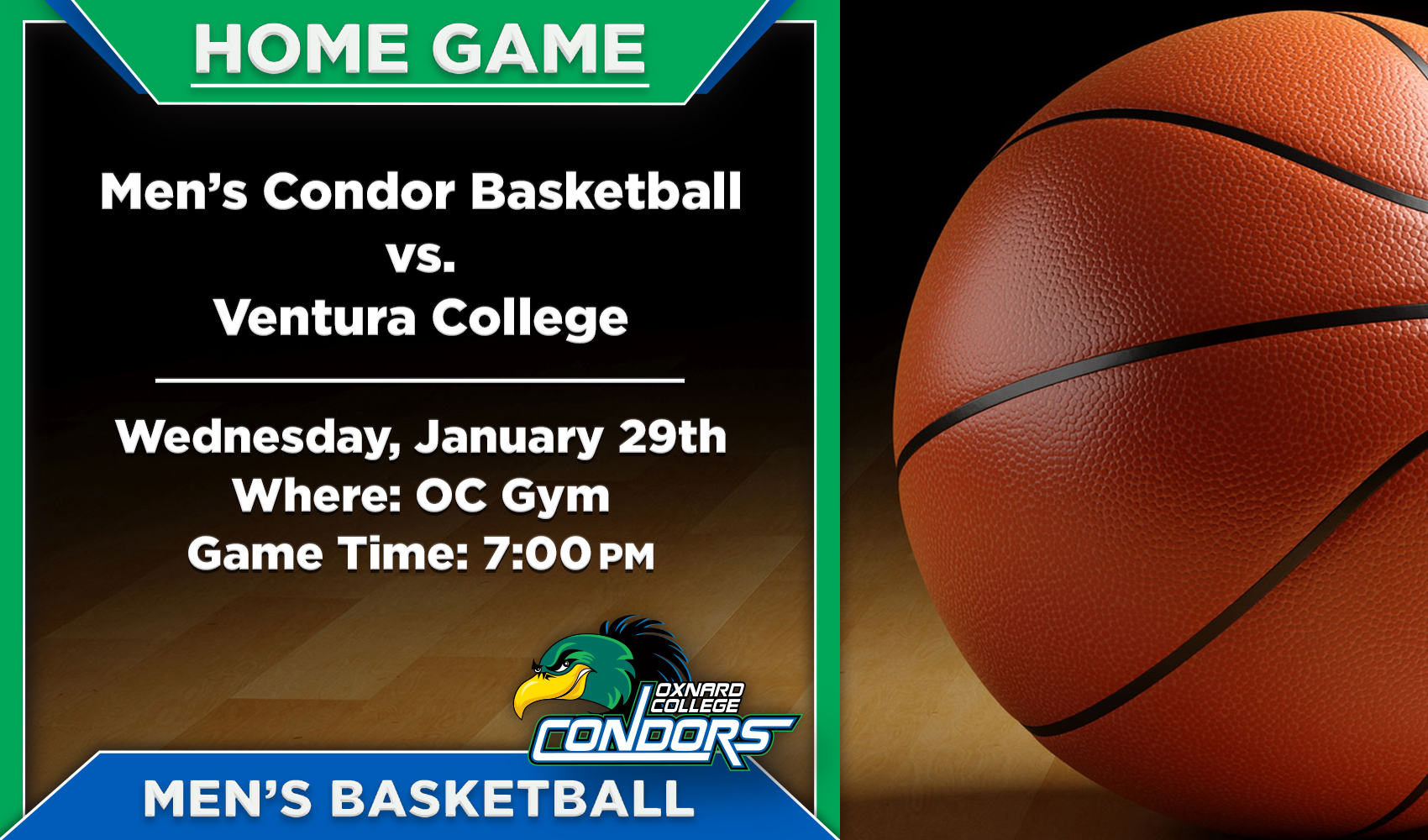 OC Men’s Basketball (Home Game) vs. Ventura College