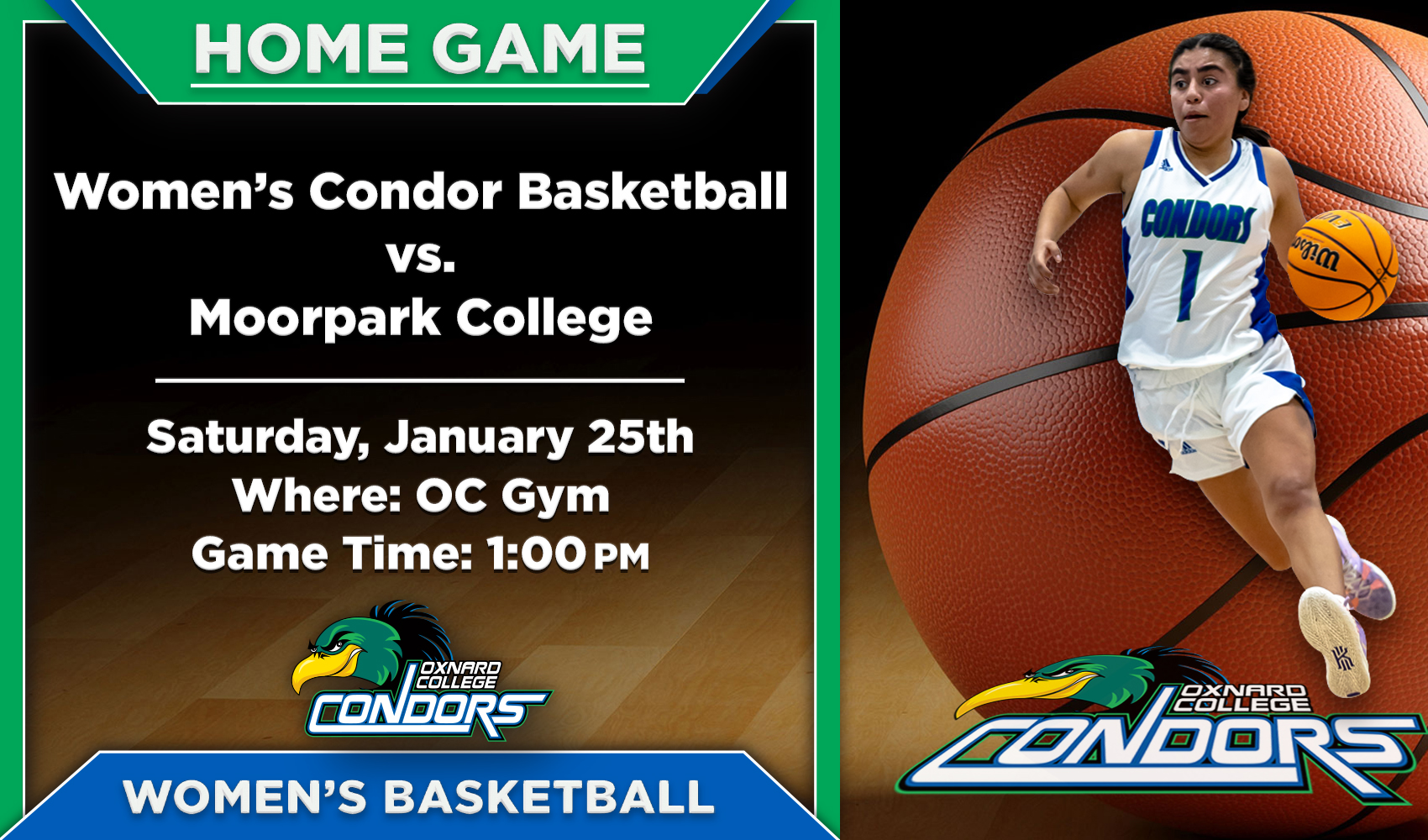 OC Women’s Basketball (Home Game) Double Header vs. Moorpark College