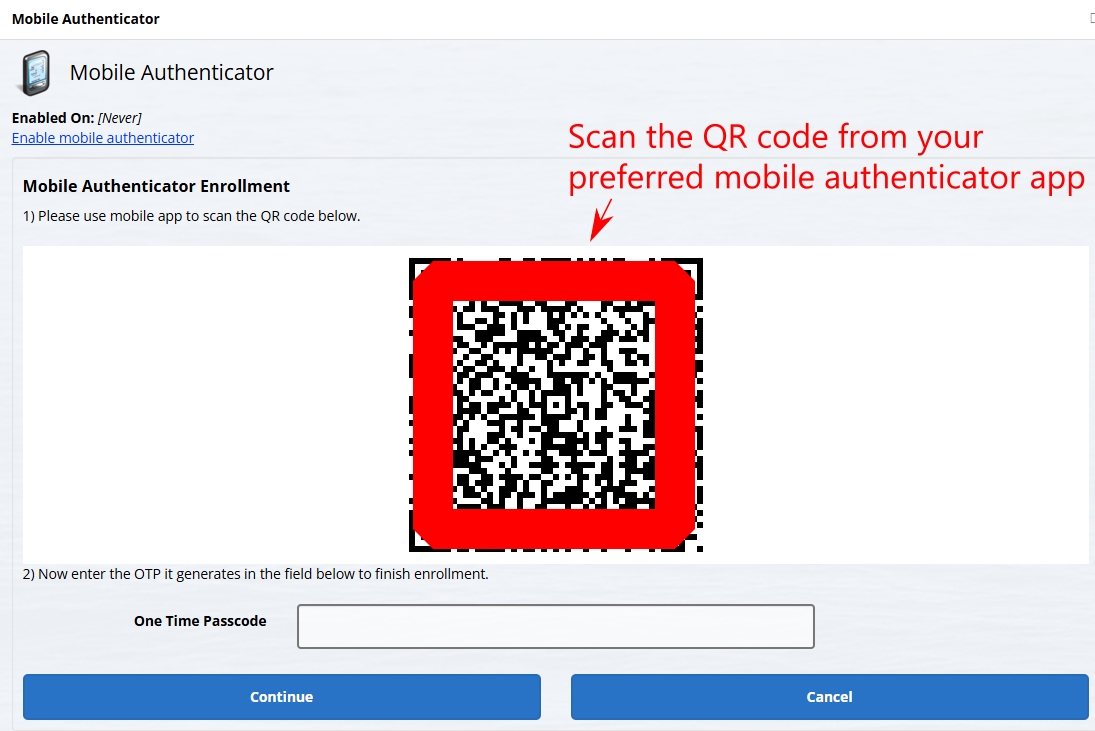 Add Account to Mobile App by QR