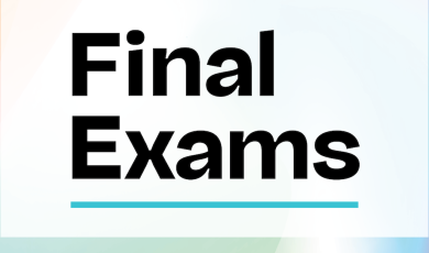 Colorful Background with text "Final Exams" 